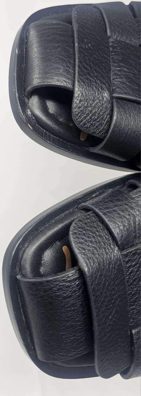 Sam Edelman Women's Dina Leather Fisherman Black Slip On Mules Sandal Size 10 - Picture 3 of 10
